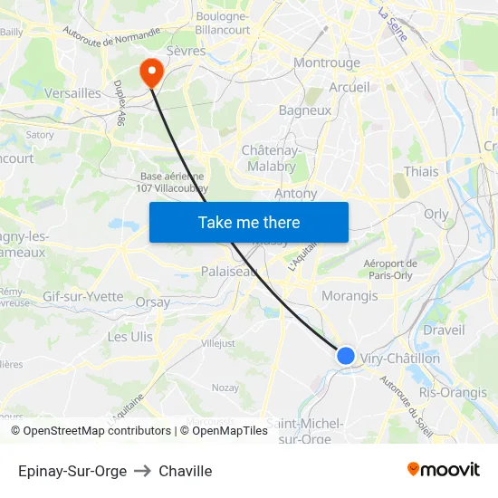 Epinay-Sur-Orge to Chaville map