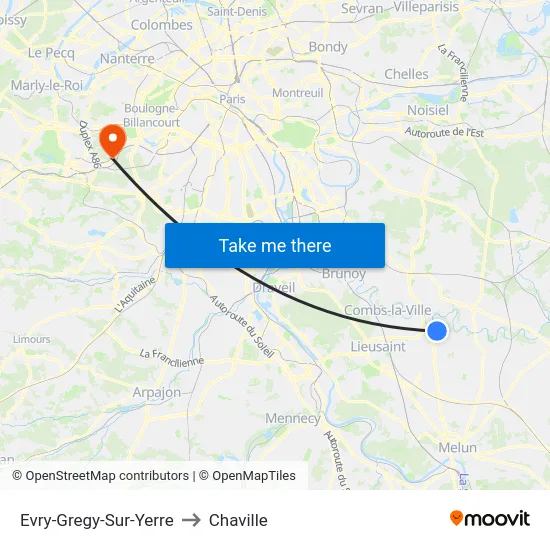 Evry-Gregy-Sur-Yerre to Chaville map