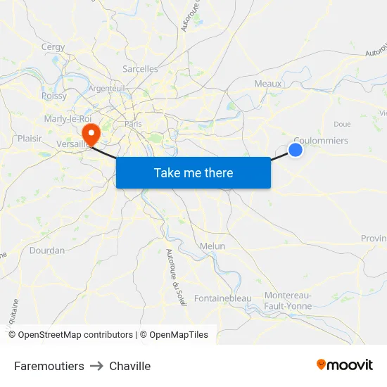 Faremoutiers to Chaville map