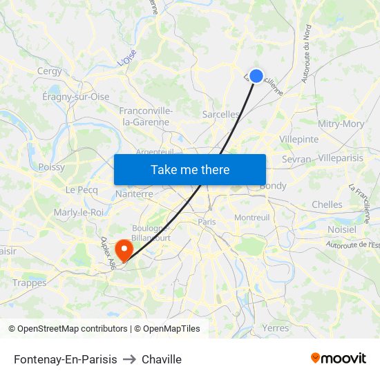 Fontenay-En-Parisis to Chaville map