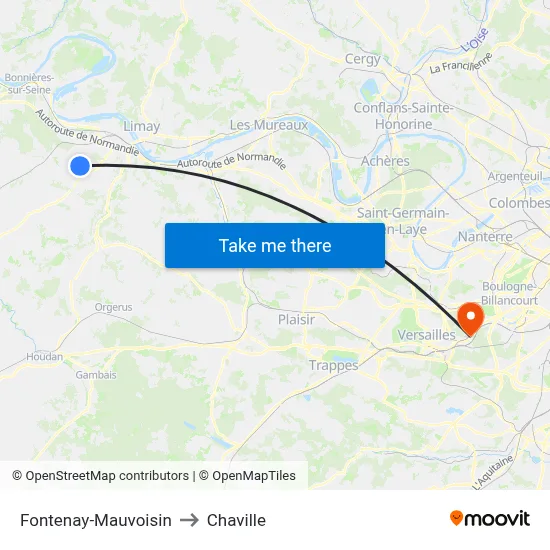 Fontenay-Mauvoisin to Chaville map
