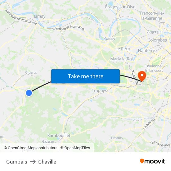 Gambais to Chaville map