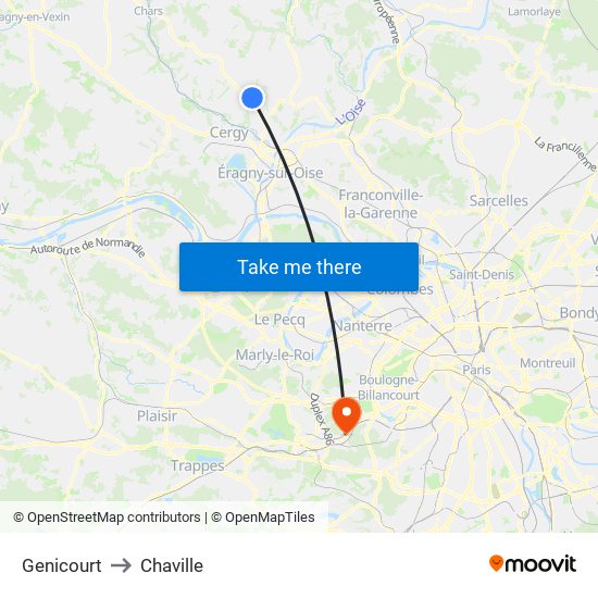 Genicourt to Chaville map