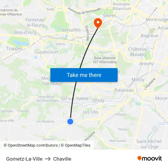 Gometz-La-Ville to Chaville map