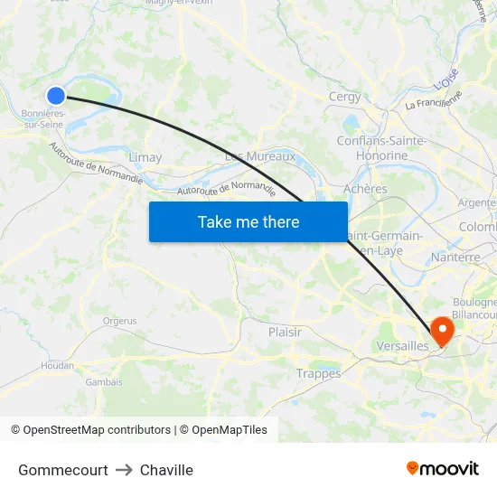 Gommecourt to Chaville map