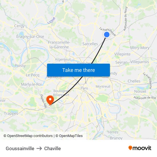 Goussainville to Chaville map