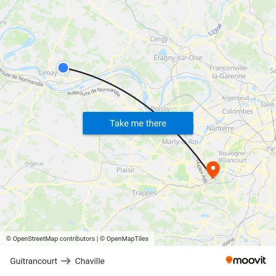 Guitrancourt to Chaville map