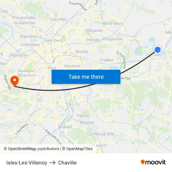 Isles-Les-Villenoy to Chaville map