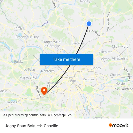 Jagny-Sous-Bois to Chaville map