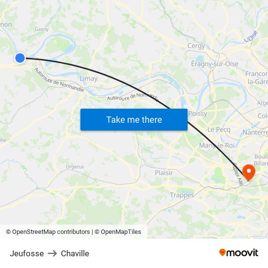 Jeufosse to Chaville map