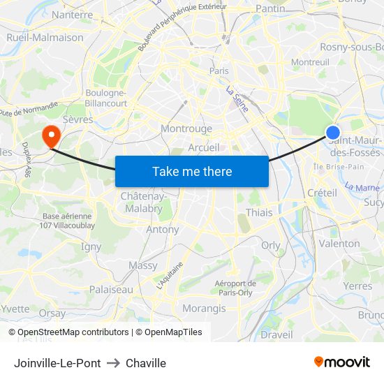 Joinville-Le-Pont to Chaville map