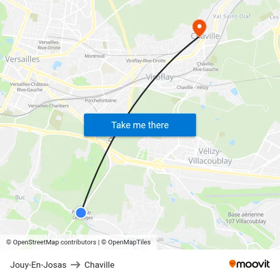 Jouy-En-Josas to Chaville map