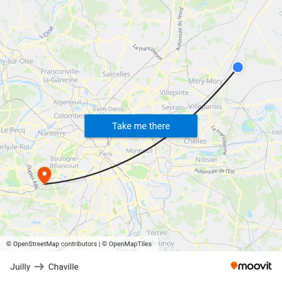 Juilly to Chaville map