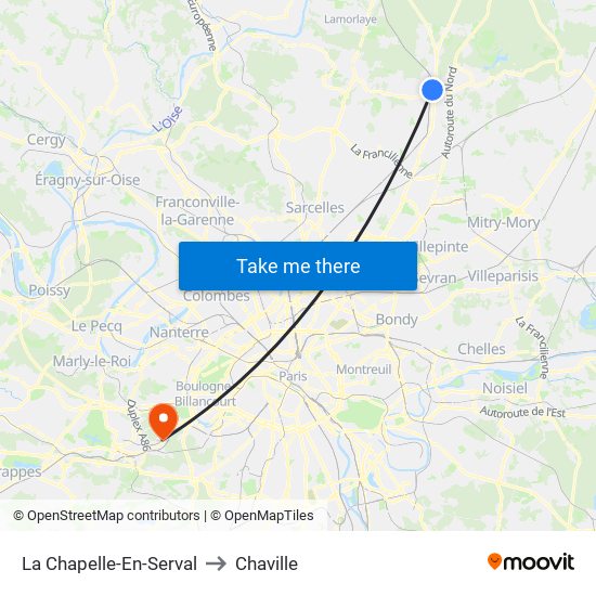 La Chapelle-En-Serval to Chaville map