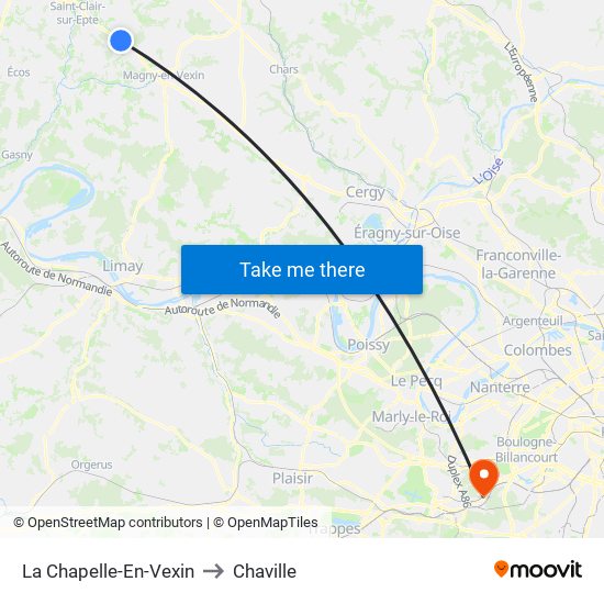 La Chapelle-En-Vexin to Chaville map