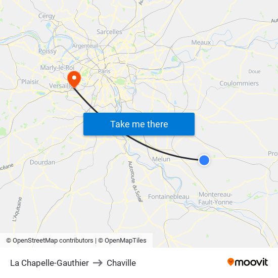 La Chapelle-Gauthier to Chaville map