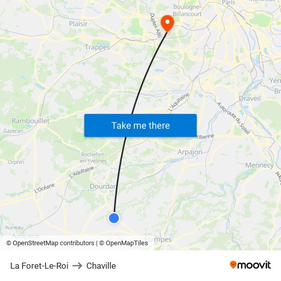 La Foret-Le-Roi to Chaville map