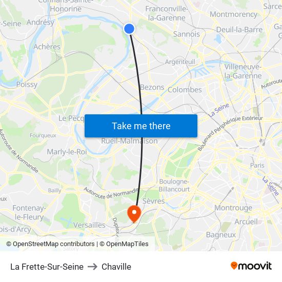 La Frette-Sur-Seine to Chaville map