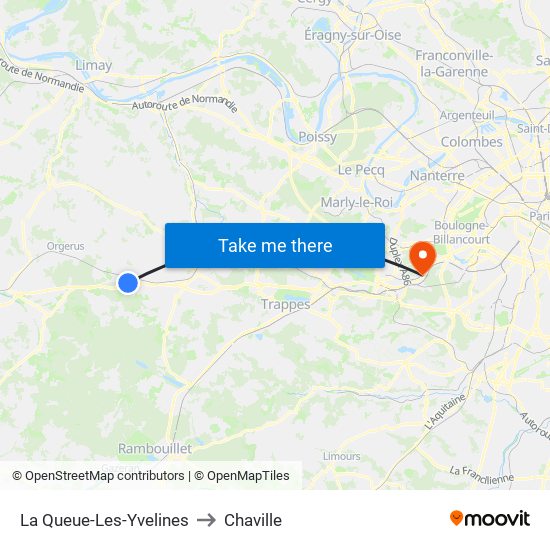La Queue-Les-Yvelines to Chaville map