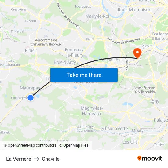 La Verriere to Chaville map