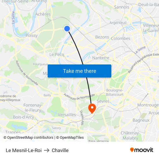 Le Mesnil-Le-Roi to Chaville map