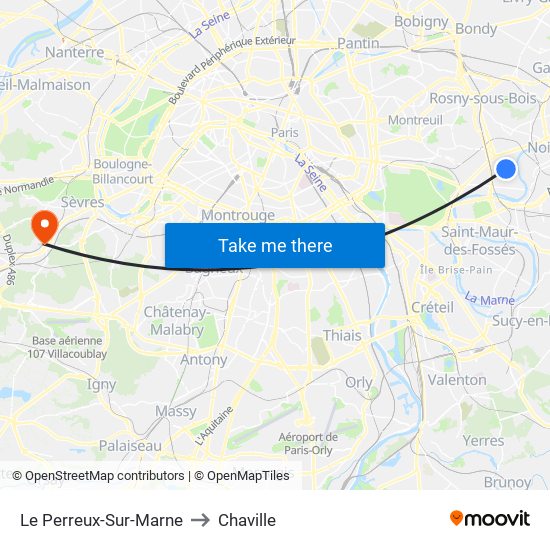 Le Perreux-Sur-Marne to Chaville map