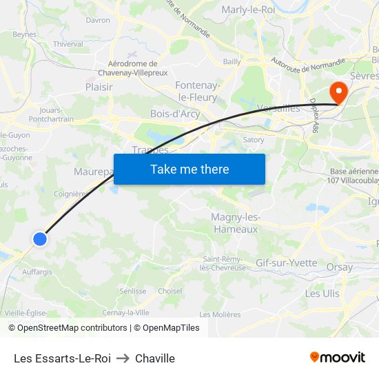Les Essarts-Le-Roi to Chaville map