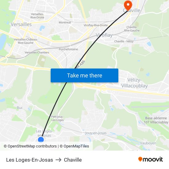 Les Loges-En-Josas to Chaville map