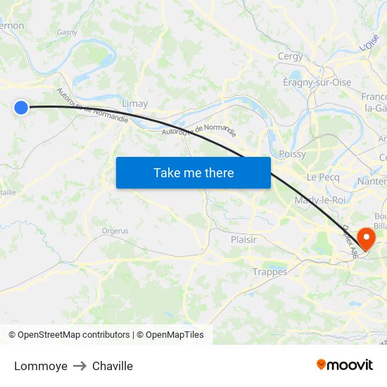 Lommoye to Chaville map