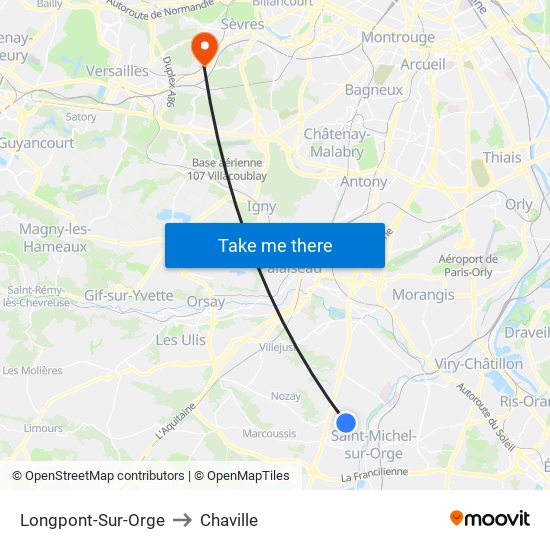 Longpont-Sur-Orge to Chaville map