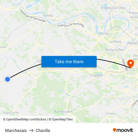 Marchezais to Chaville map