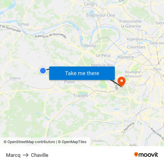 Marcq to Chaville map