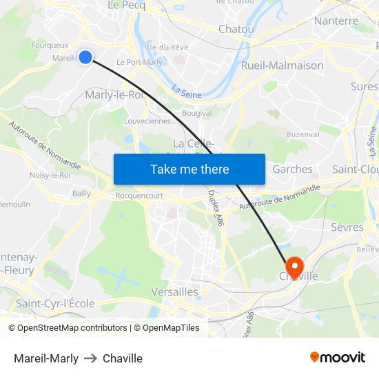 Mareil-Marly to Chaville map