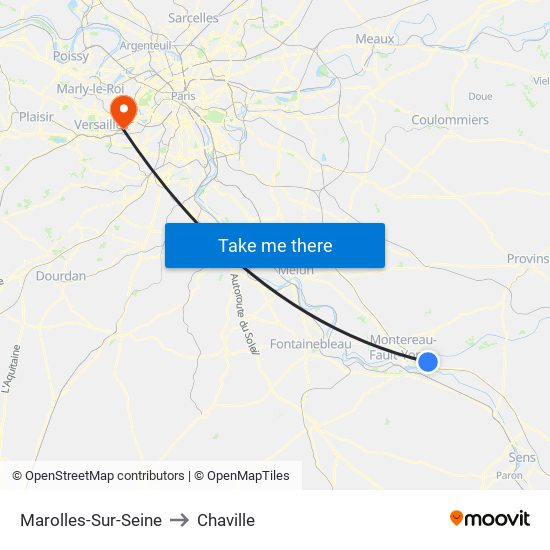 Marolles-Sur-Seine to Chaville map