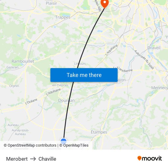 Merobert to Chaville map
