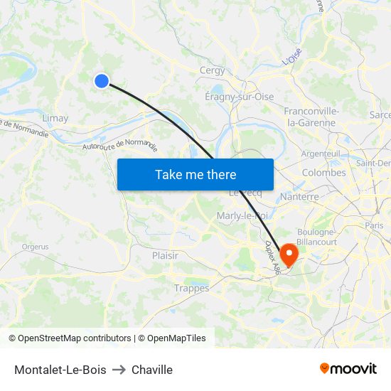Montalet-Le-Bois to Chaville map