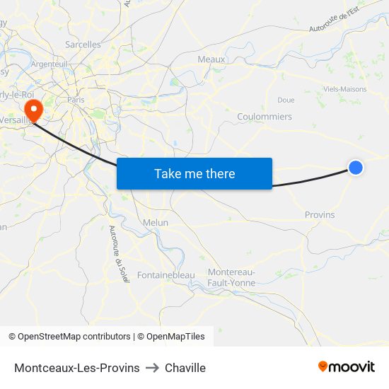 Montceaux-Les-Provins to Chaville map