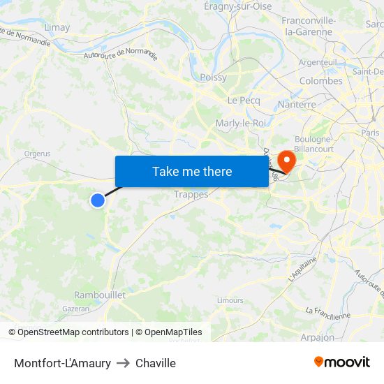 Montfort-L'Amaury to Chaville map
