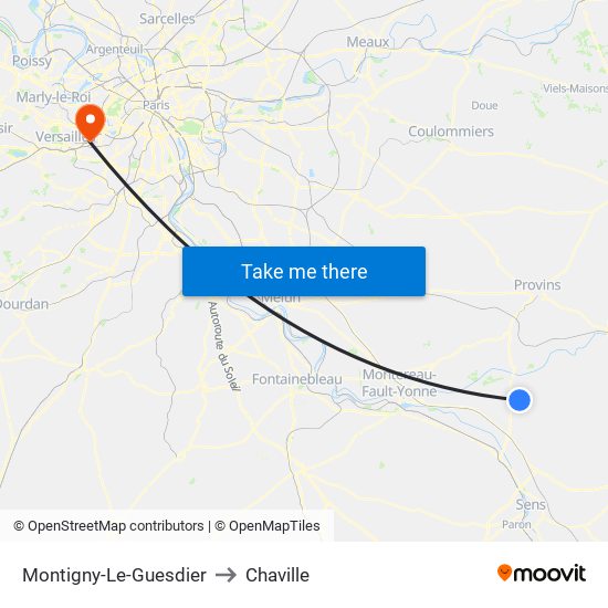 Montigny-Le-Guesdier to Chaville map