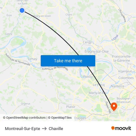 Montreuil-Sur-Epte to Chaville map