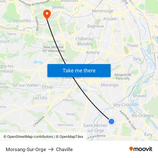 Morsang-Sur-Orge to Chaville map