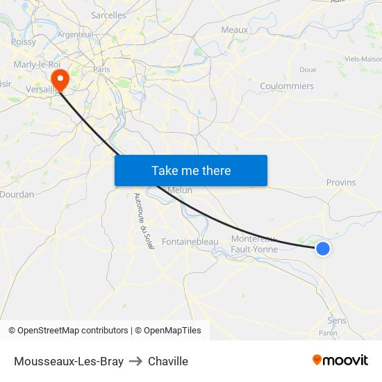 Mousseaux-Les-Bray to Chaville map