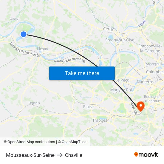 Mousseaux-Sur-Seine to Chaville map
