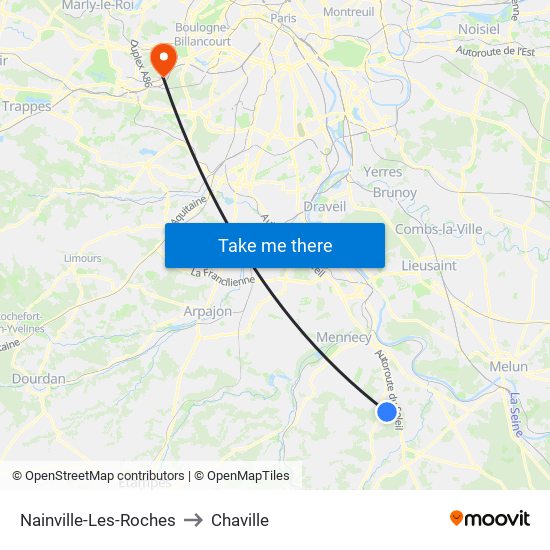 Nainville-Les-Roches to Chaville map