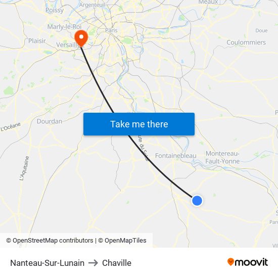 Nanteau-Sur-Lunain to Chaville map