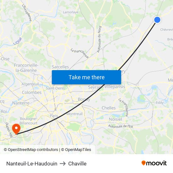 Nanteuil-Le-Haudouin to Chaville map