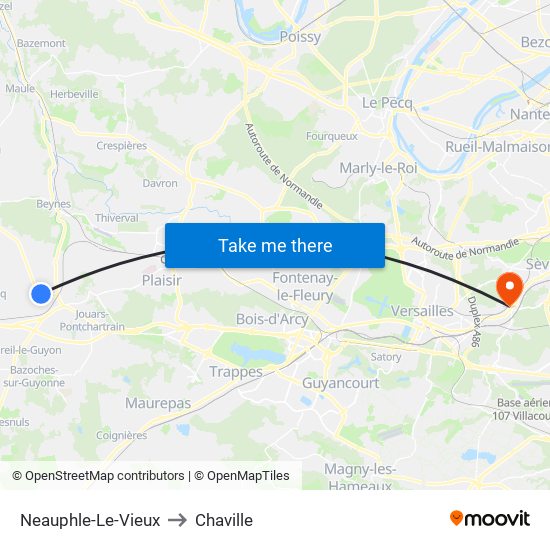 Neauphle-Le-Vieux to Chaville map