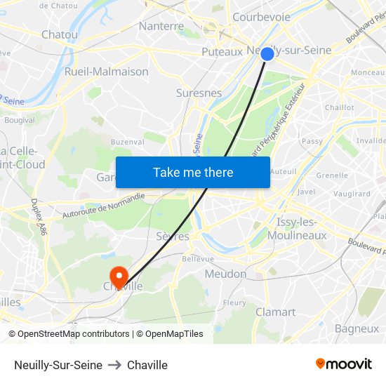 Neuilly-Sur-Seine to Chaville map