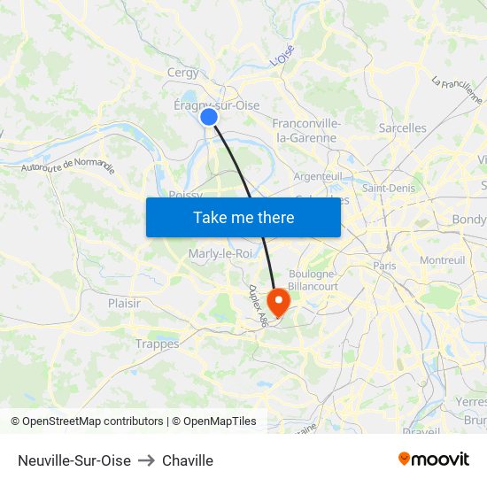 Neuville-Sur-Oise to Chaville map