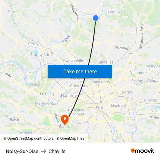 Noisy-Sur-Oise to Chaville map